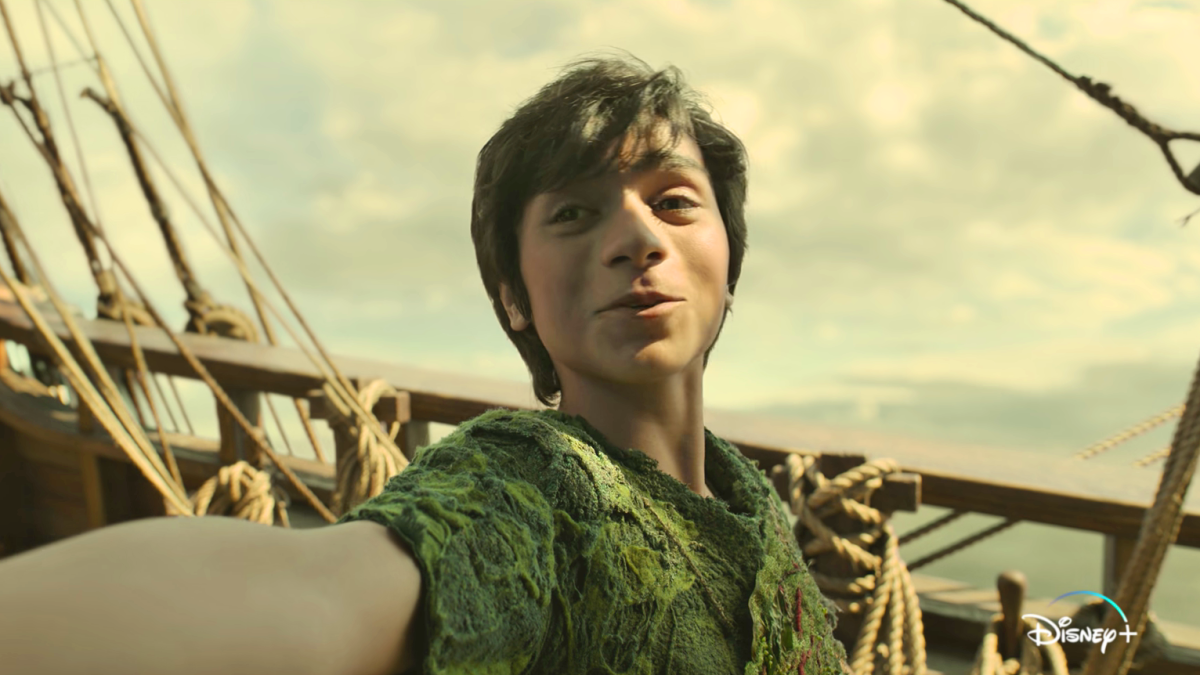 A still image from Peter Pan and Wendy showing Peter Pan looking confidently at the camera