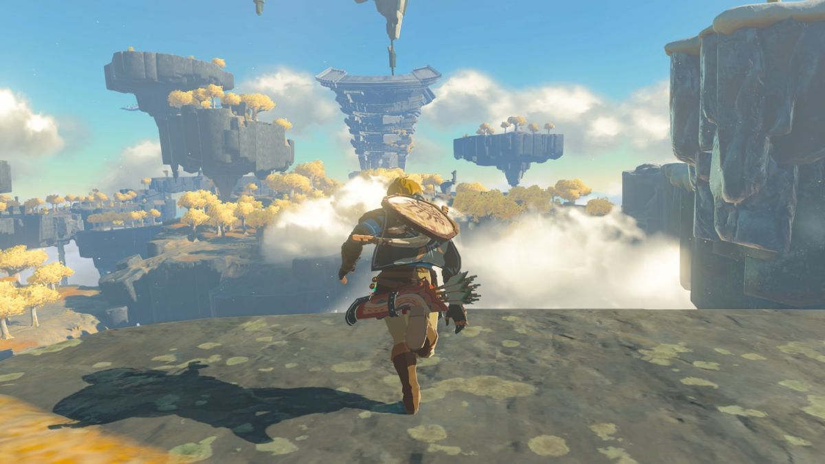 Upcoming games: Link from Breath of the Wild 2 running towards a cliff edge