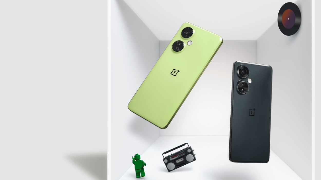 A OnePlus Nord CE 3 Lite in Pastel Lime and Chromatic Gray shades