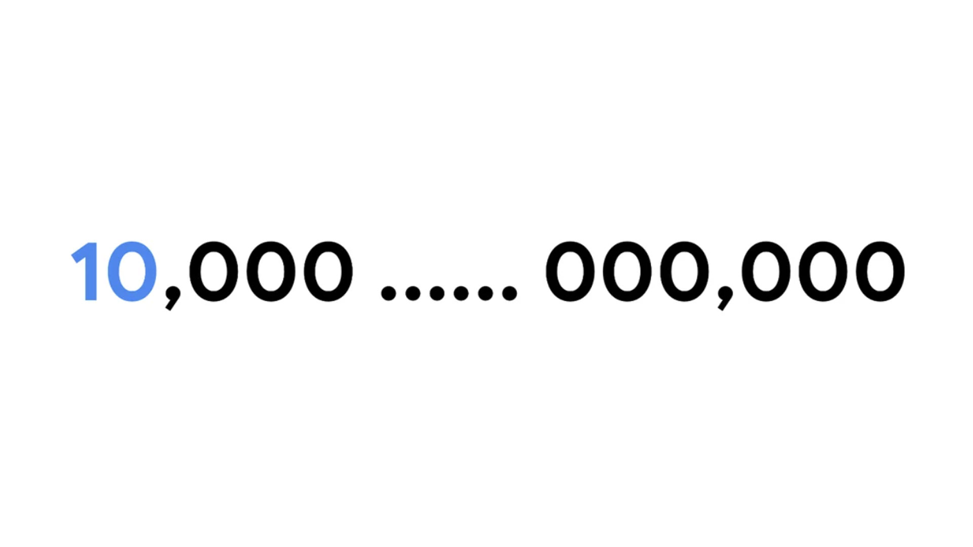 A googol number truncated so it can fit on a single screen