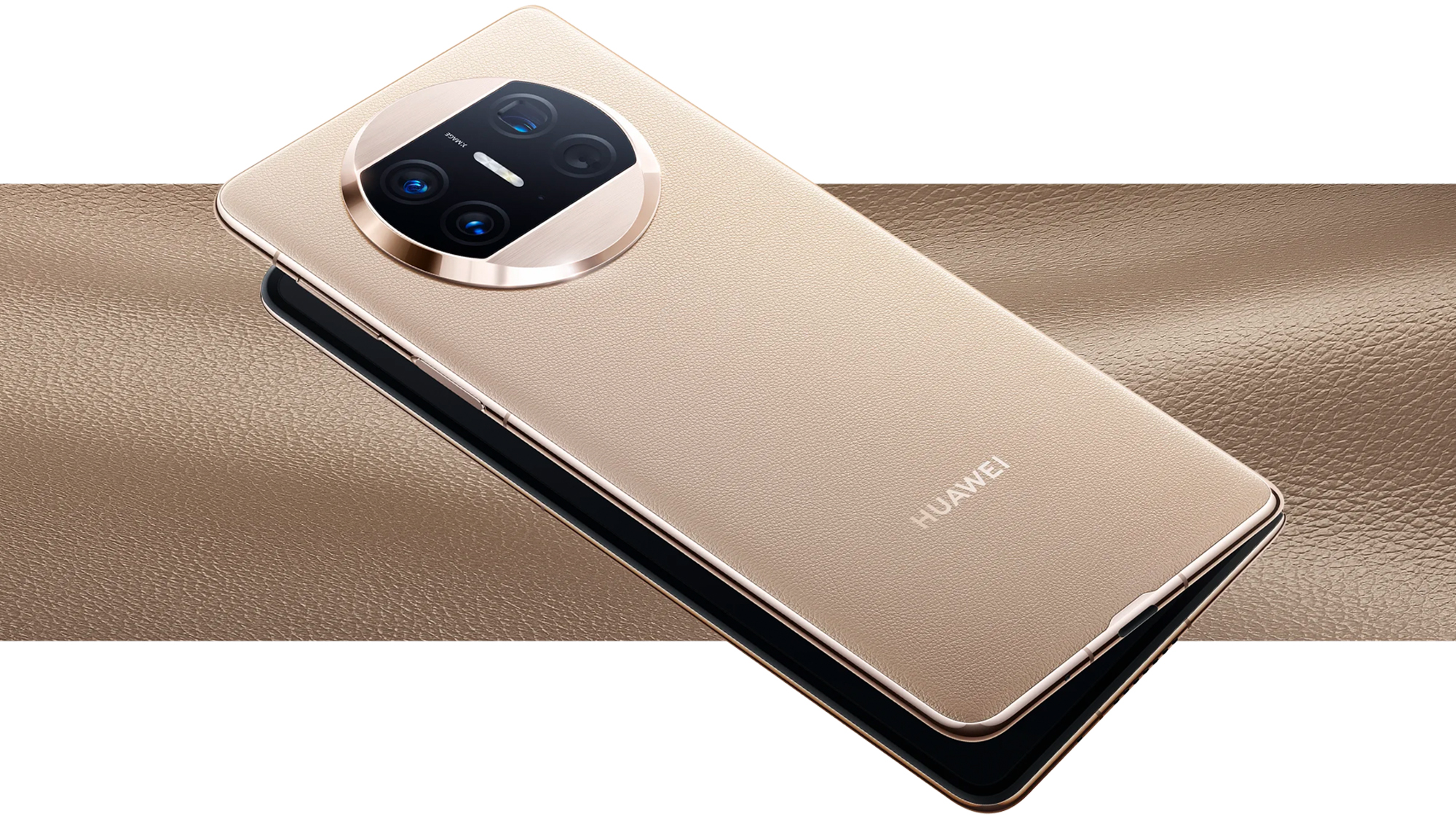 Huawei Mate X3 gold leather press image