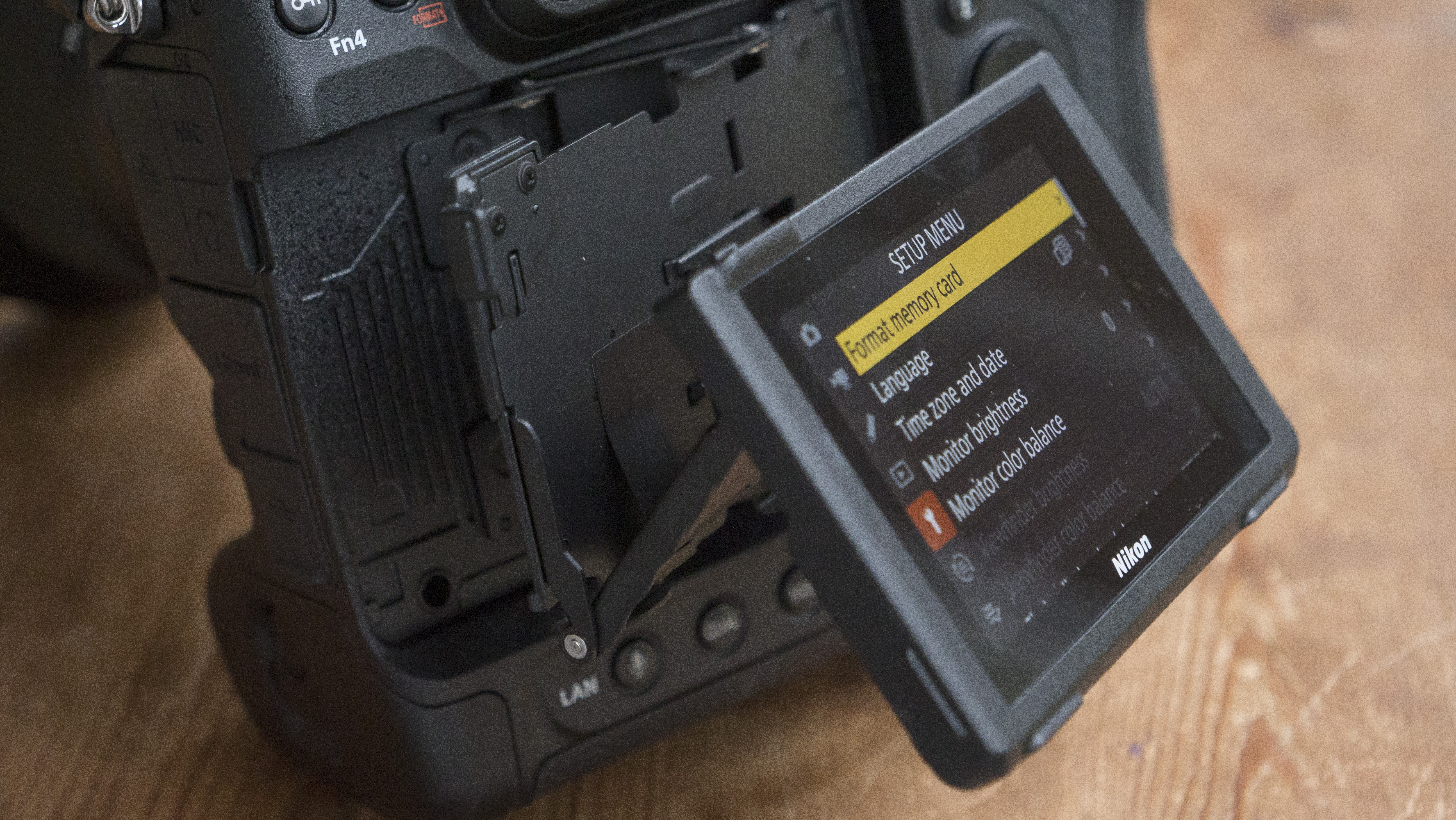 A tilting screen from the Nikon Z9 camera