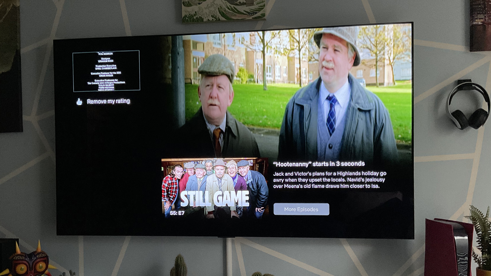 Netflix auto-play feature happening on OLED TV showing Still Game