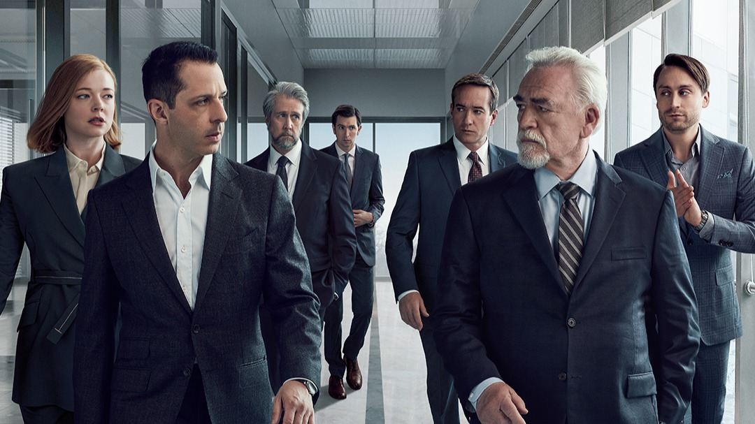 A promotional image for Succession season 3, which contains the main cast