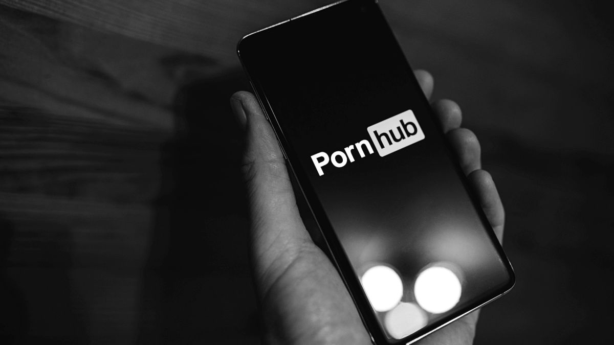Pornhub logo on a mobile device